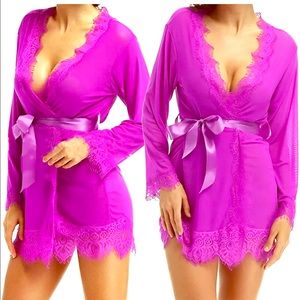 Sexy lace robe pajamas women’s M